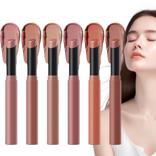 Langfristiges Lippenstift-Set, matter nackter Lippenstift - feuchtigkeitsspendender Satin-Lippenstift | High Pigmented Lip Stick Makeup Beauty Beauty-Produkte für Frauen Erwachsene Freunde von Générique