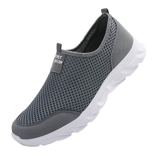 Laufschuhe für Herren, Sportschuhe, Herren, Sneaker, Herren, Laufschuhe, Multisport, Laufen, Sneaker, Slip, bequem, Sneaker, Grey B, 39 EU von Générique
