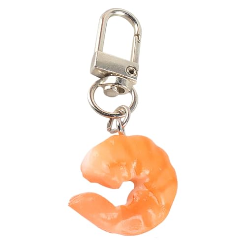 Lebensmittel-Schlüsselanhänger, Garnelenfleisch Schlüsselanhänger, Garnelen-Charme, Fake Keychain in Form einer Garnele, kreativer Anhänger, lustig und niedlich für Autoschlüssel, Klein, Se référer au von Générique