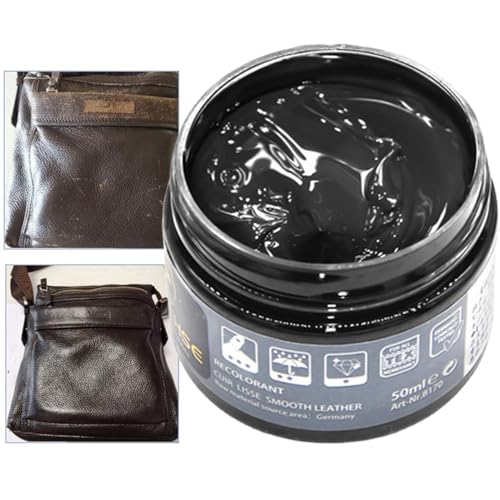 Lederreparaturcreme – Balsam zur Wiederherstellung von Farben – Lederfarbe 50 ml für Autositze, Sofa, Schuhe, Taschen, Jacken, Geldbörsen, Möbelrenovierungsgel, Scatch Sa, Dunkelgrau, Se référer au von Générique