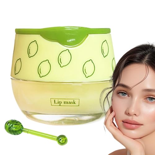 Lemon Lip Balm, Deep Hydration Lip Balm, Deep Hydration Lip Balm, Overnight Lip for Dry Lips, 4 x 3,5 cm/1,57 x 1,38 Zoll Lippenbalm für glatte Lippen, trockene und rissige Lippen von Générique