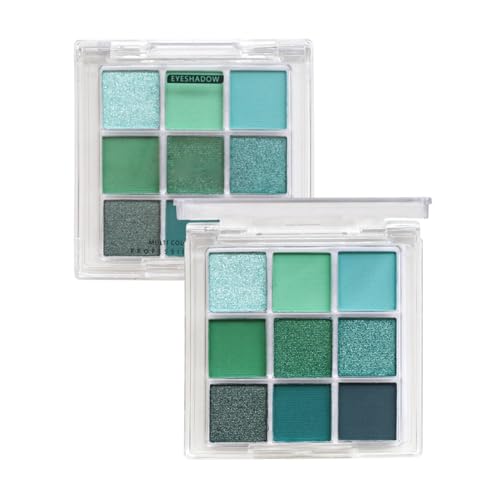Lidschatten-Palette Grün - Grün Lidschatten Glitzer | Matt Grün Lidschatten Palette, 9 Farben Glänzende Lidschatten Paletten Glitzer Makeup Imper von Générique