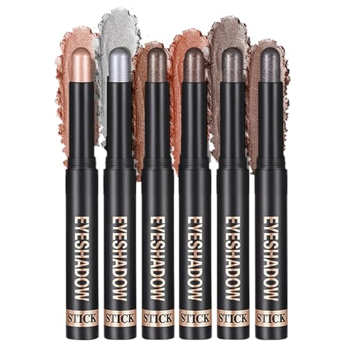 Lidschattenstift | 6 Stück Creme Crayer Feed Shadow Set – Matte Lightner Brightner Imperproof Pens Applikator Make-up Set für Mädchen Reise für Mädchen Lidschattenstift | 6 Stück Creme Crayer Feed Shadow Set – Matte Lightner Brightner Imperproof Pens Applikator Make-up Set für Mädchen Reise für Mädchen von Générique