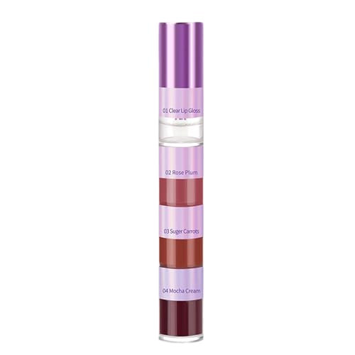 Lipgloss Set, 4 Schimmernde Farben für Frauen, samtige Lippenstifte für einen aufpolsternden Glanz-Look, nicht klebriger Lipgloss für Frauen von Générique