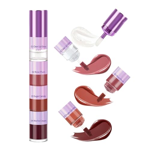 Lipgloss Sets für Mädchen, Lippenfarben für Frauen – Lipgloss mit Glanz in 4 Farben, langanhaltender Antihaft-Lippenstift für Frauen und Mädchen von Générique