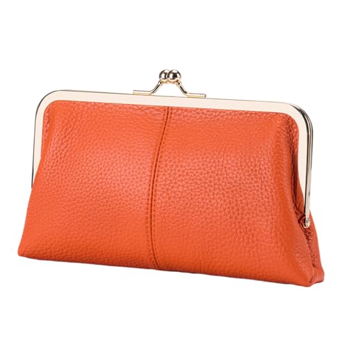 Lock Kuss Geldkusstift aus Leder – schicker Geldsuppe, eleganter Porteur aus edler Kasserolle | Eleganter Kupplungsträger, Ergänzung zum Einkaufs-Outfit, elegantes Por Modul, Orange, Se référer au von Générique