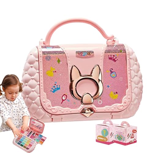 Make-Up-Set für Kinder – echtes waschbares Kosmetikspielzeug-Set | Make-up-Sets 30 x 21 x 8 cm mit Spiegeln, waschbares Make-up-Set mit Haltbarkeit für Mädchen, J von Générique
