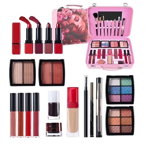 Make-up-Kits für Mädchen, Make-up-Set für Frauen, komplettes Set | Make-up-Set mit großer Kapazität ist es mit wiederverwendbarem Etui – wasserdichtes Make-up-Set für lange Haltbarkeit von Générique