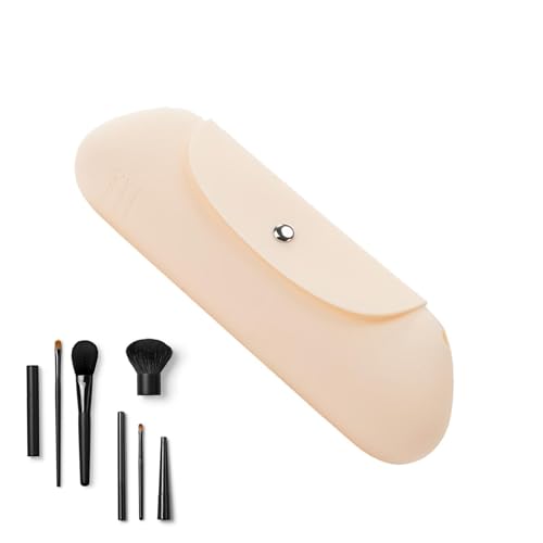 Make-up Pinseltasche, Reise Make-up Pinselhalter | Make Up Tool Organizer mit Magnetverschluss | Tragbare Aufbewahrungstasche für Augenbrauenstifte, Tasche, hellgelb, Se référer au descriptif von Générique