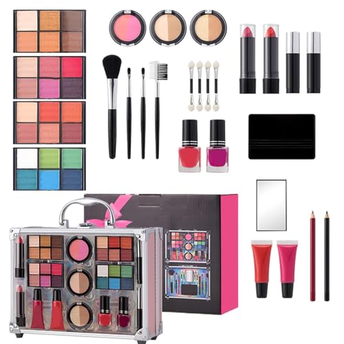 Make-up-Set für Damen, komplettes Set, Make-up-Sets für Damen, langanhaltendes Make-up-Set, wasserdichtes mattes Make-up-Set | Schönheitsbehandlungen umfassen Mascara, Rot von Générique