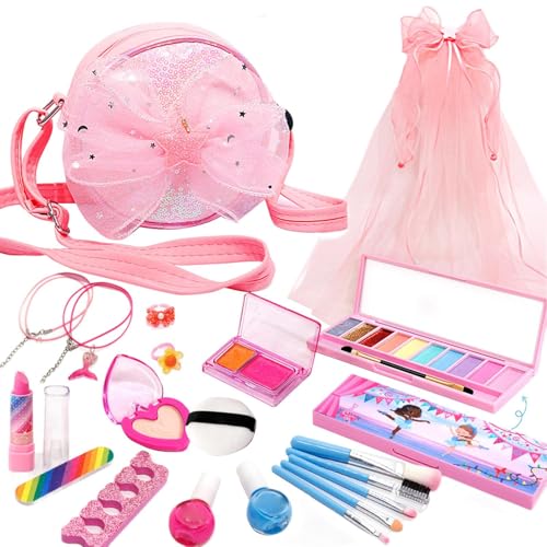 Make-up-Set für - Waschbares Make-up-Set, Make-up-Spielzeug-Set | Real Cosmetic Set mit Pinseln, Lippenstift, Lidschatten, Röten, Decou-Spielspiel von Générique