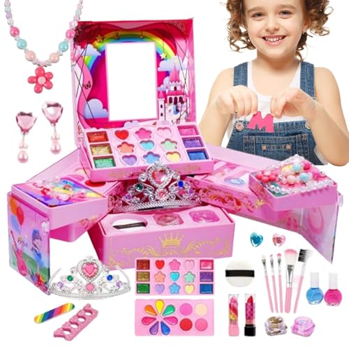 Make-up-Spielzeuge für Mädchen – Make-up-Set für Kleinkinder | Anziehspielzeug für kleine Mädchen | Schauspielzeuge wie Make-up-Sets | Waschbare Kinderschmink-Sets von Générique