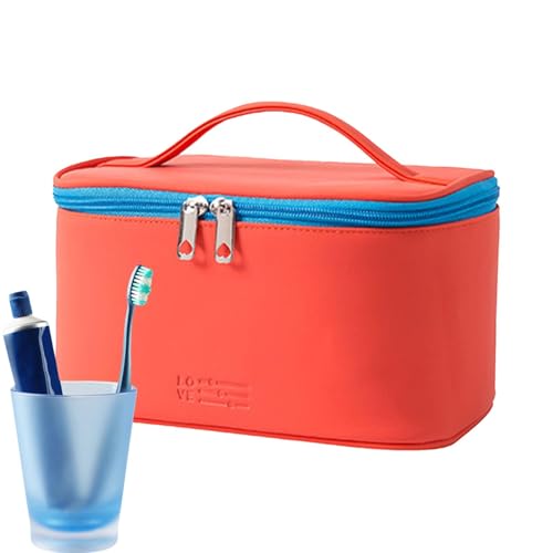 Make-up-Transporttasche, Kulturbeutel, Make-up-Organizer | wasserdichte Kosmetik-Aufbewahrungstasche für Frauen, Reise-Make-up-Organizer, Toil-Tasche, rot, Se référer au descriptif, Siehe Beschreibung von Générique