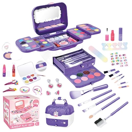 Make-up für Mädchen - Make-up für kleine Mädchen, Waschbares Make-up-Set, Make-up-Set für Kinder, Kosmetik-Sets mit Spiegeln, Make-up-Spielzeug für Mädchen, Alter von Générique