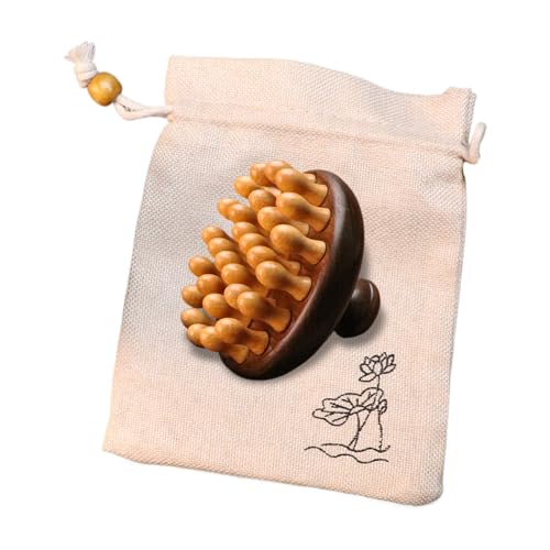 Massagebürste aus Holz für Haare | Meridian-Massagekamm für Männer und Frauen | Tragbarer Kopflederkamm, multifunktionaler Haarbürste für die Entspannung E von Générique