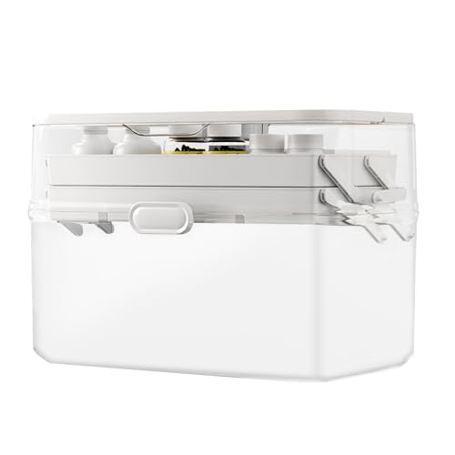 Medizin Aufbewahrungsbox – Organizer für Medizin | Arztpraxis | Medikamentenreisetasche | transparenter Organizer der Doppelbox | PortabllARGE CAPATION CAPILE CAPILE von Générique