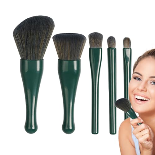 Mini-Kosmetikpinseltasche | Pinsel mit Spiegeletui | einziehbarer Kosmetik-Applikator für Concealer, Lippen, Puder, Lidschatten von Générique