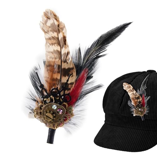 Mittelalterliche Brosche | 2-in-1-Brosche mit Blättern | Dekorative Haarnadel für Sammler Hemden Kleider Hüte Rucksäcke Theater | Modebegeisterte Frauen, Se référer au descriptif, Federn + Metall von Générique