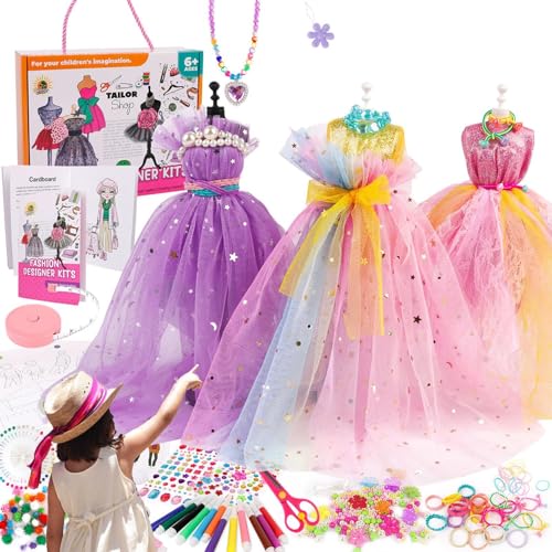 Modestudio-Set für Mädchen, Modedesigner-Set, 345-teiliges Set für – Set mit 2 Kleiderständer für Kleidung, Kleidung für Mädchen im Alter von 6 Jahren und von Générique