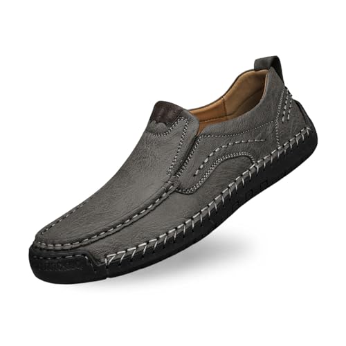 Mokassin Herren Leder Komfort Schuhe Stadt für Business Hochzeit Schuhe Kostüm Atmungsaktiv Mokassins Wasserdicht Oxford-Schuhe für Männer Oxford und Derbies Halbschuhe, 01 Grey, 45 EU Mokassin Herren Leder Komfort Schuhe Stadt für Business Hochzeit Schuhe Kostüm Atmungsaktiv Mokassins Wasserdicht Oxford-Schuhe für Männer Oxford und Derbies Halbschuhe, 01 Grey, 45 EU von Générique