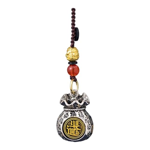 Money Bag Pendant – Keychainn | Good Luck Charm | drehbar 3-D Keychainn | Daily Prosperity Car Pendant | Chinesischer Character Schlüsselanhänger | Backpack Charm Anhänger von Générique