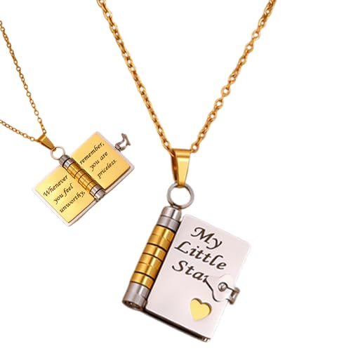 My Little Star Buchhalskette | Buchhalskette für Mädchen | mehrfacher offener Schmuck | Dekorativer Halsschmuck aus Titanstahl für Lehrer Graduierung Baby Showers Dance Party Mutter Geburtstag, Se von Générique