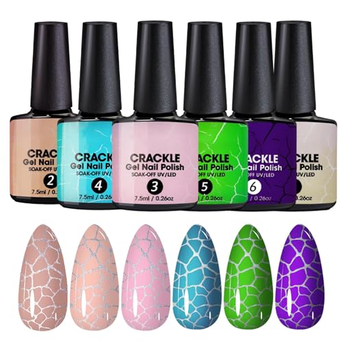 Nagellack mit Cracklee-Effekt – Gel, Finish Nägel mit Rissbildung, UV-Lampe, leichter und kompakter Nagellack für Frauen und Mädchen von Générique