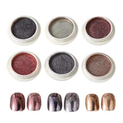 Nail Chrome Powder Set, Chrom Nagel Set, Mädchen Mirror Effect Fingernail Pigment, Schimmerndes Nagelpulver für Festival, Dating, Make-up, Halloween von Générique