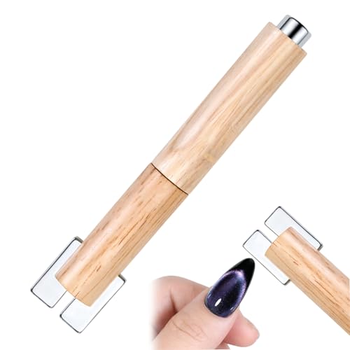 Nails Magnet, Nail Polish Magnetic Stick Tool, 4,53 x 0,59 Zoll, abnehmbarer Holzgriff mit Multifunktions-Tipps, Salon-Nagelkunst für Anfänger und Profis von Générique