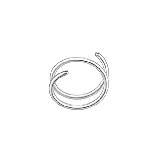 Nasenring, Schmuck, Nasenring, Spirale, Nasenring, für Frauen, Nase, Piercing, für Mädchen, Nasenring, 1 Stück, für Nasenpiercing, Nasenring, Schmuck, Ringe (Silber, 8) von Générique