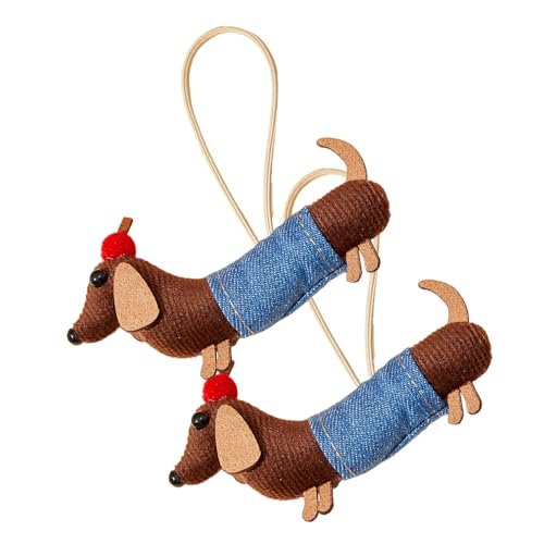 Niedliche Haargummis für Mädchen, Pferdeschwanz-Halter – lustiger Dackel, 2 x niedliche Haarklammern | Modische Haargummis mit Cartoon-Design, Pferdeschwanz-Manschetten von Générique