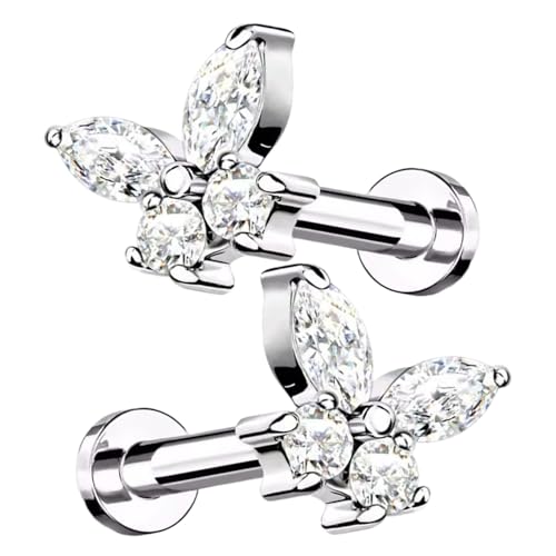 Ohrringe für Frauen – Titanium Legierung Knorpel Piercing Ohrringe – Cochlea Zahlen Lippen tragen Schmuck geeignet für die Haut, Se référer au descriptif, Material: Metall, Siehe Beschreibung von Générique