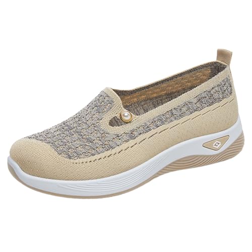 Orthopädische Damenschuhe, bequem, Sommer, schick und elegant, breiter Fuß, Sneaker, mit Netzstoff, ohne Schnürsenkel, Komfort, leicht, rutschfest, Sport, Sneaker, für Laufen/Arbeit, 01 beige, 36 EU Orthopädische Damenschuhe, bequem, Sommer, schick und elegant, breiter Fuß, Sneaker, mit Netzstoff, ohne Schnürsenkel, Komfort, leicht, rutschfest, Sport, Sneaker, für Laufen/Arbeit, 01 beige, 36 EU von Générique