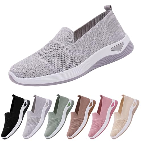 Orthopädische Damenschuhe, ohne Schnürung, Freizeitschuhe, leicht, bequem, Wanderschuhe, Fitness, Walking, Sneaker, erhöhte Dämpfung und Entlastung der Füße, grau, 39 EU Orthopädische Damenschuhe, ohne Schnürung, Freizeitschuhe, leicht, bequem, Wanderschuhe, Fitness, Walking, Sneaker, erhöhte Dämpfung und Entlastung der Füße, grau, 39 EU von Générique