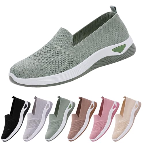 Orthopädische Damenschuhe, ohne Schnürung, Freizeitschuhe, leicht, bequem, Wanderschuhe, Fitness, Walking, Sneaker, erhöhte Dämpfung und Entlastung der Füße, grün, 37 EU Orthopädische Damenschuhe, ohne Schnürung, Freizeitschuhe, leicht, bequem, Wanderschuhe, Fitness, Walking, Sneaker, erhöhte Dämpfung und Entlastung der Füße, grün, 37 EU von Générique