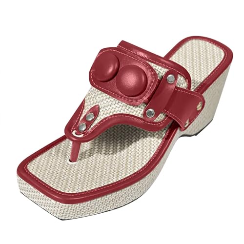 Orthopädische Pantoletten für Damen, Sommer, Keilabsatz, Sandalen mit orthopädischer Unterstützung, Strand-Flip-Flops, Strand, Sommer, mit verstellbarer Schnalle, bequem, für Haus oder Pool Orthopädische Pantoletten für Damen, Sommer, Keilabsatz, Sandalen mit orthopädischer Unterstützung, Strand-Flip-Flops, Strand, Sommer, mit verstellbarer Schnalle, bequem, für Haus oder Pool von Générique