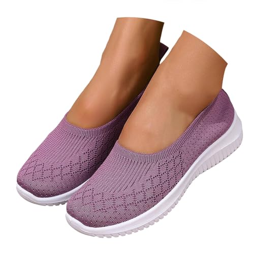 Orthopädische Sneaker, Damen, Tennis, bequem, Sneaker, Damen, Keilabsatz, rutschfest, Tennisschuhe, Outdoor, leicht, Sneaker, Multisport, orthopädische Schuhe, Violett F, 40 EU von Générique