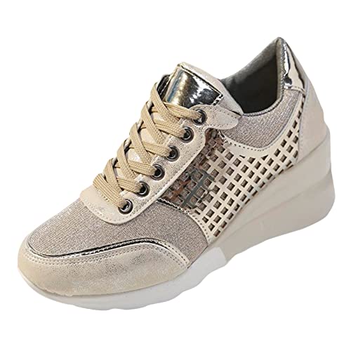 Orthopädische Sneaker, Damen, Tennis, bequem, Sneaker, Damen, lässig, Laufen, Tennisschuhe, lässig, atmungsaktiv, orthopädisch, Fitness, Fitnessstudio, Jogging, Sneaker, Gold C, 42 EU Orthopädische Sneaker, Damen, Tennis, bequem, Sneaker, Damen, lässig, Laufen, Tennisschuhe, lässig, atmungsaktiv, orthopädisch, Fitness, Fitnessstudio, Jogging, Sneaker, Gold C, 42 EU von Générique