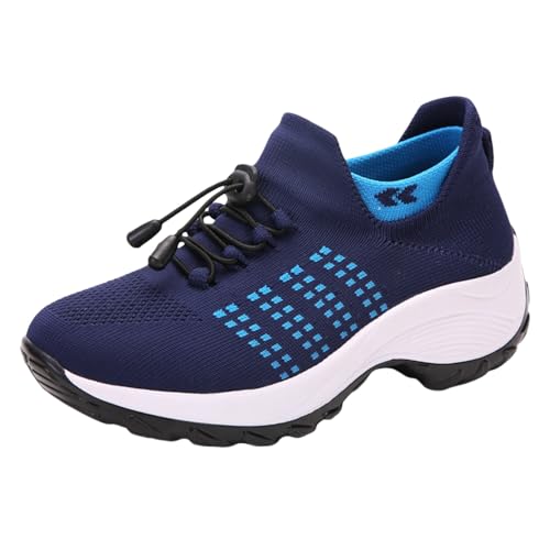Orthopädische Sneaker, Damen, Tennis, bequem, Sneaker, Damen, leicht, Fitness, Fitnessstudio, Jogging, Tennisschuhe, Arbeit, Komfort, atmungsaktiv, orthopädische Schuhe, Dunkelblau 1, 35 EU von Générique