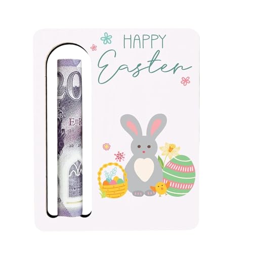 Ostern Ostern - Niedliche Geldumschlag Kartenklumpen | Holzgeldbörse aus Holz | Tragbarer Geldclip | Multifunktionaler Empfangstisch Tischaschenbecher für Wohnzimmer, Schlafzimmer zu von Générique