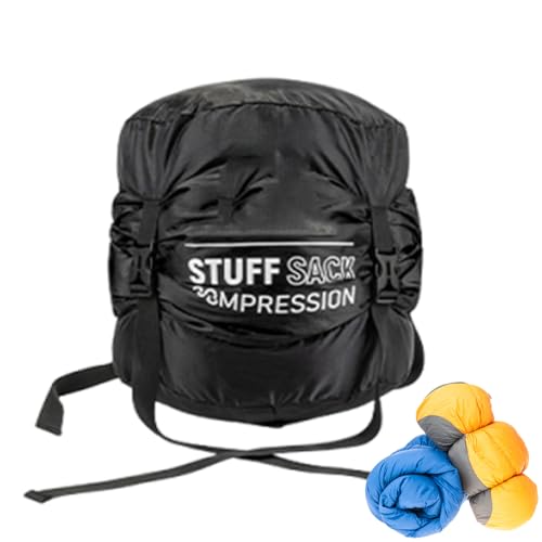 Pubstrokes Kompressionstasche – leicht, atmungsaktiv | Wiederverwendbares Campingwanderzubehör | Kompaktes Gehäuse für Rucksack Outdoor Trekking Abenteuer auf der Schulter | O, Schwarz , M, Siehe von Générique