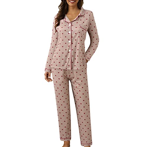 Pyjama für Damen, Sommer, warm, für den Winter, für den Innenbereich, 2023, Nachtwäsche, 2-teilig, bequem, Nachtwäsche, Schlafanzug, Langarm, lange Hose, Baumwolle, Sleepwear, I, 48 Pyjama für Damen, Sommer, warm, für den Winter, für den Innenbereich, 2023, Nachtwäsche, 2-teilig, bequem, Nachtwäsche, Schlafanzug, Langarm, lange Hose, Baumwolle, Sleepwear, I, 48 von Générique