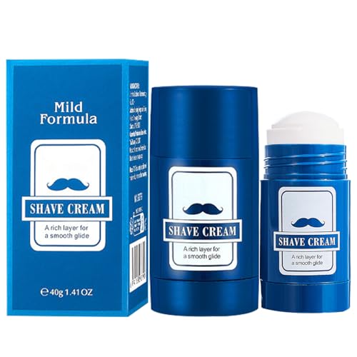 Rasiercreme für Männer, Feuchtigkeitscreme 40 g für Rasur | Stick Balsam 2 in 1 Reiniger für Gesichtspflege, Haarentfernung und Reise von Générique