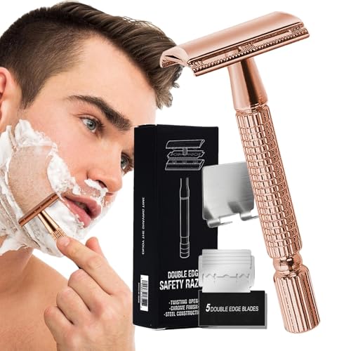 Rasierer mit Doppelkante, Doppel-Rasierer für Männer – Rasierer mit Doppelkante | Sicherheitsrasierer mit 5 Nachfüllungen für ein sanftes und enges Rasiererlebnis für Ihn Rasierer mit Doppelkante, Doppel-Rasierer für Männer – Rasierer mit Doppelkante | Sicherheitsrasierer mit 5 Nachfüllungen für ein sanftes und enges Rasiererlebnis für Ihn von Générique