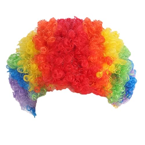 Regenbogen-Perücken für Frauen, lockige Regenbogenperücke, Regenbogen-Perücke, lockige Perücke, lustiges Halloween-Kostüm, Kunsthaar, für Halloween-Party, Weihnachten von Générique