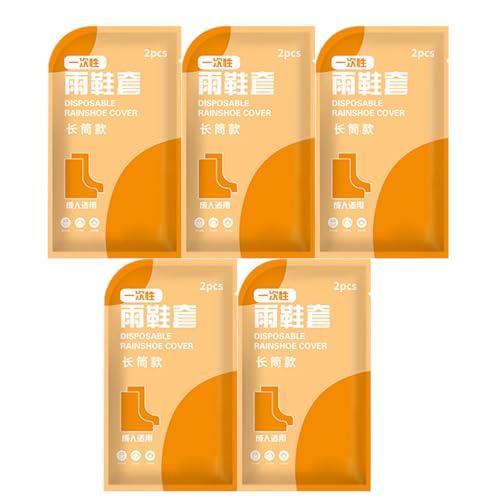 Regenschutz für Schuhe | 10 Stück wasserdichte Schutzbezüge – tragbar robust transparent für Stiefel Herren Damen Fahrrad Baustelle Reise Outdoor, Hochwertiges Modell, transparent, Se référer au von Générique