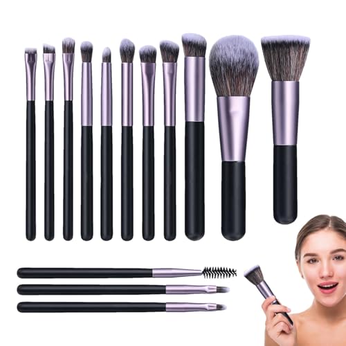 Reise Make-up Pinsel - 14 Stück Kleine Sets Tragbare Make-up Pinsel für Frauen Make-up Pinselset mit LED-Spiegel und Aufbewahrungsbox für Erwachsene von Générique