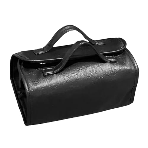 Reise Make-up Tasche - Rollbare Kosmetiktasche, wasserdichte Kosmetiktasche für Damen | 4 in 1 Leichter Make-up Organizer, Kosmetiktasche Kompaktes Design, Prati, Schwarz , Se référer au descriptif von Générique