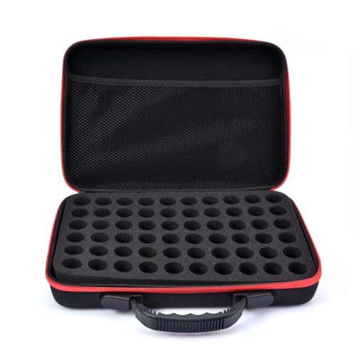 Reise-Organizer – 60 Fächer – strapazierfähiges EVA-Material – für Flaschen / Kosmetik / Reise, Rot, 15 ml, Se référer au descriptif, Siehe Beschreibung von Générique