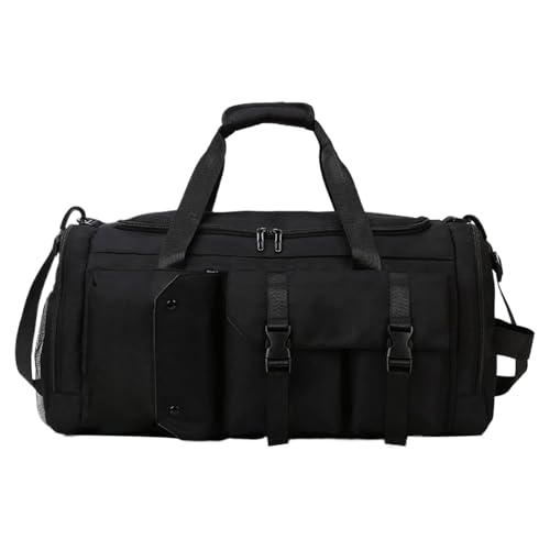 Reisetasche – Turnbeutel für Frauen | 56 x 29 x 27 cm große geräumige Reisetasche | Wasserdichter Gepäckrucksack mit Trocken- und Nasstrennung für Springseile, Schwarz , Se référer au descriptif von Générique